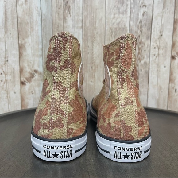 Converse CTAS Hi Particle Beige/Cameo Brown Glitter Sneaker Size 8 Women - Picture 5 of 9